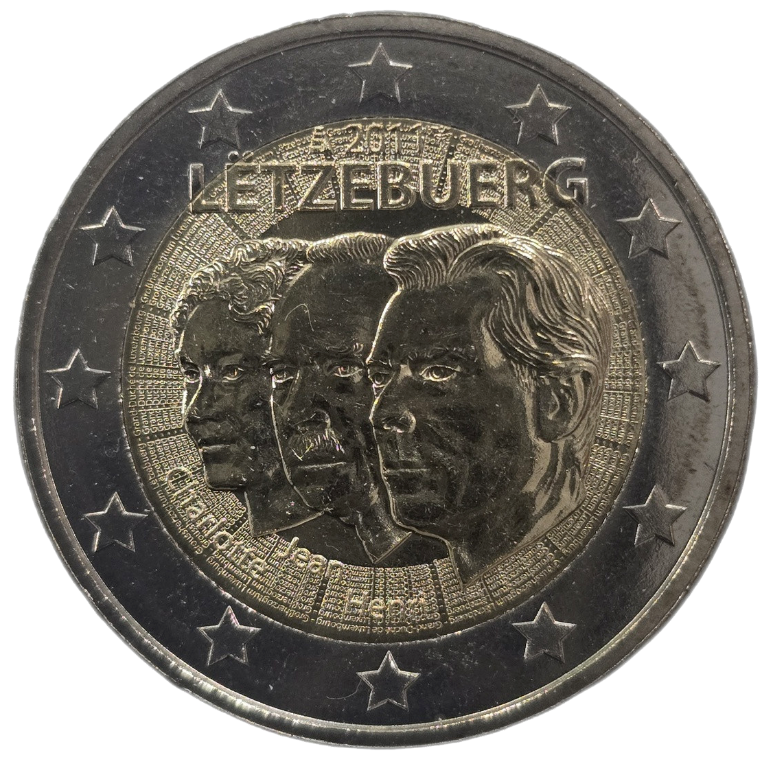 2 euros conmemorativa 50º Aniversario del nombramiento de Jean Benoît como Gran Duque heredero